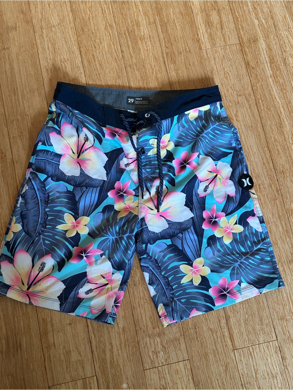 Hurley Phantom Men’s Navy Blue Tropical Floral Boardshorts Sz 29